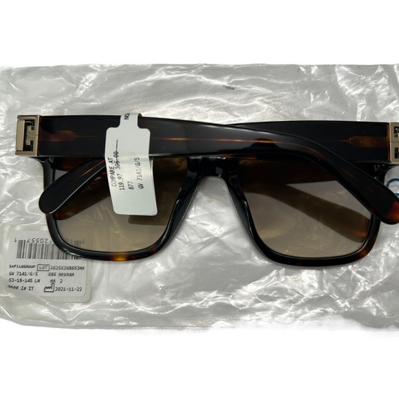 NWT GIVENCHY HAVANA SQUARE SUNGLASSES BROWN, CASE AND CLOTH - Picture 6 of 10